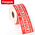 Custom Printing Self Adhesive Packing Shipping Box Warning Fragile Stickers Roll